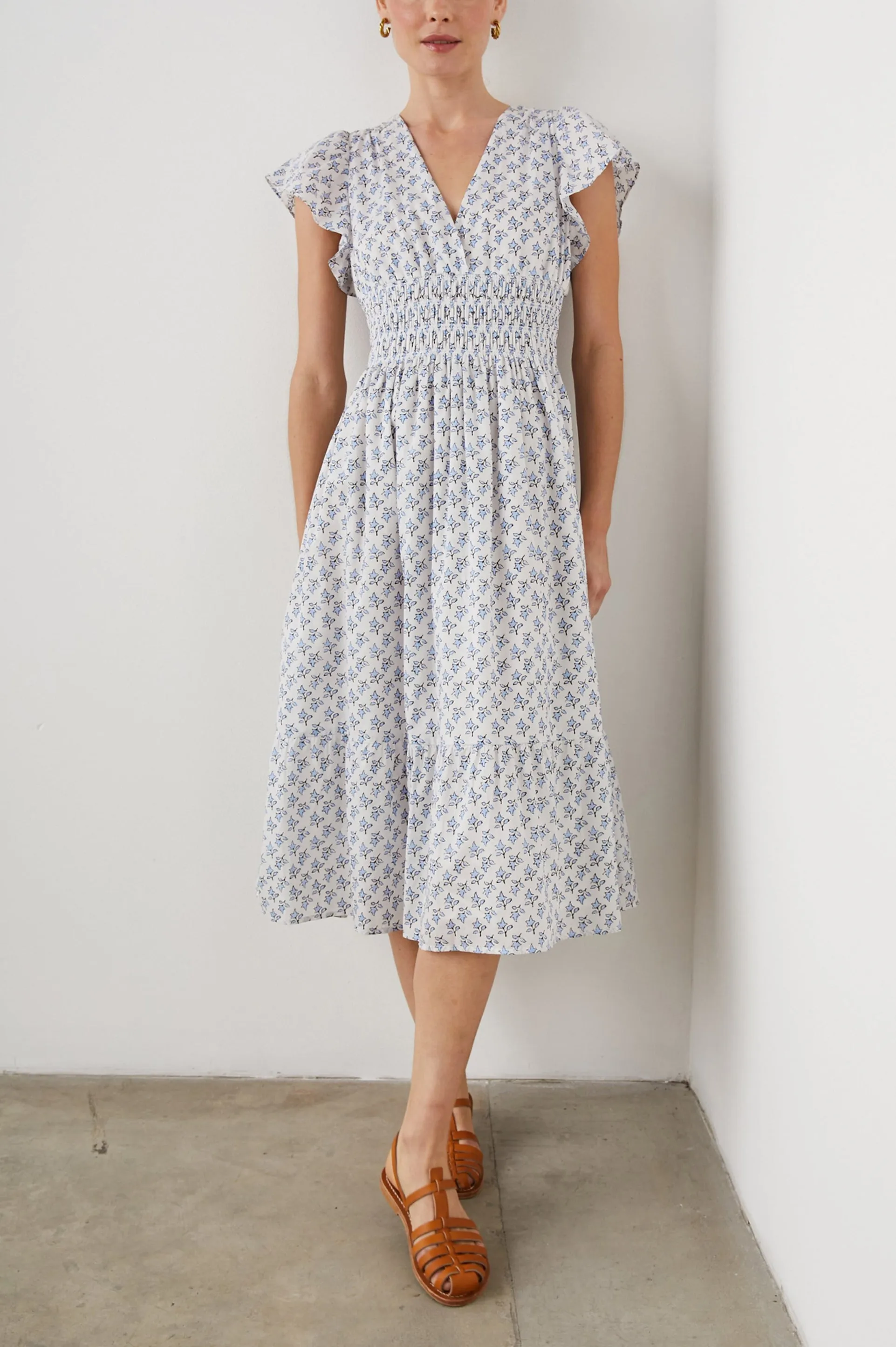 SEONA DRESS - WHITE BLUE IVY Rails