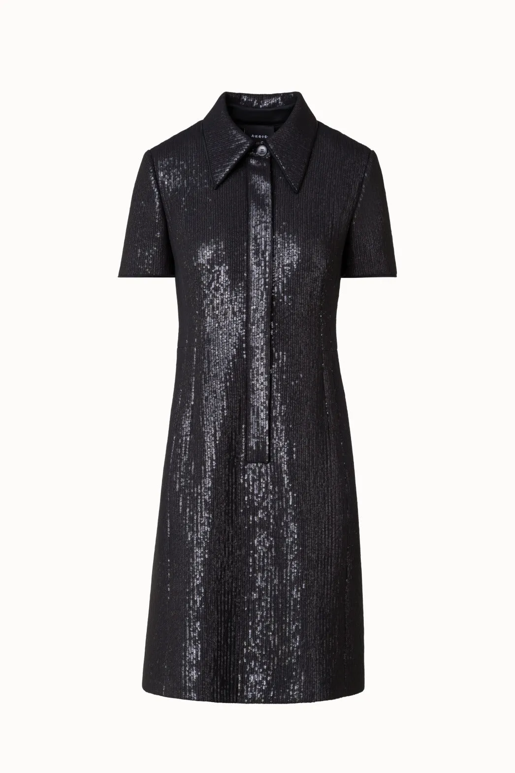 Sequin Silk Dress in Polo Style 