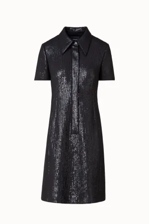 Sequin Silk Dress in Polo Style 