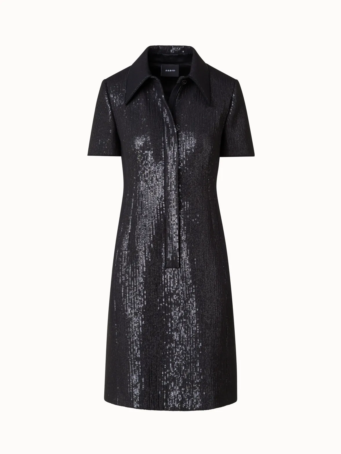 Sequin Silk Dress in Polo Style 