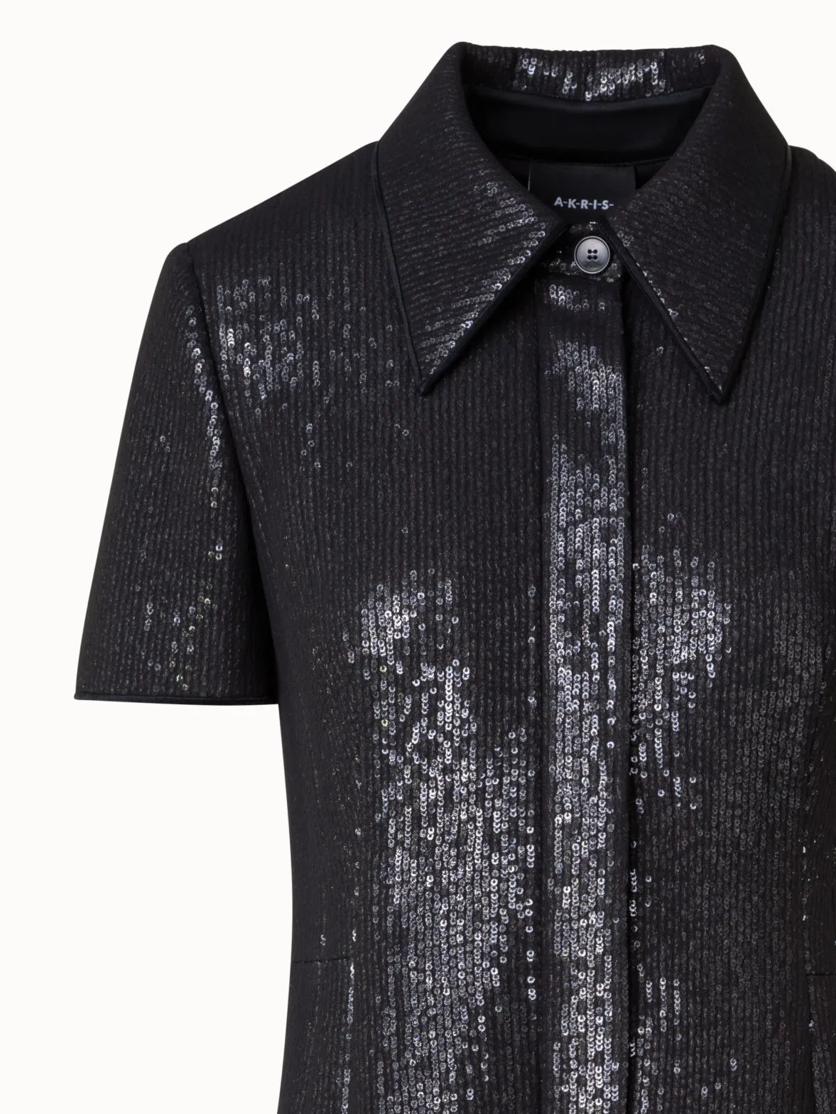 Sequin Silk Dress in Polo Style 