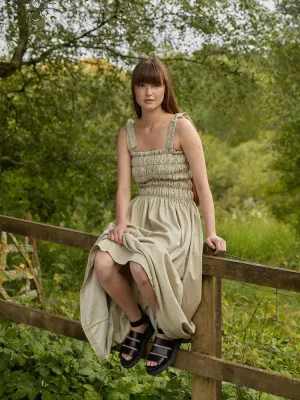 Seventy   Mochi Sally Tie Bandeau Dress Sand Linen