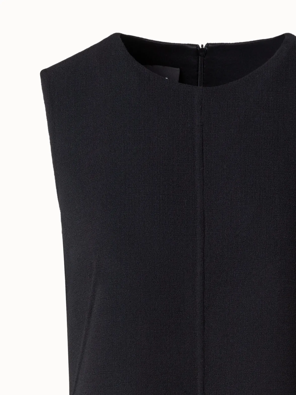 Short Sheath Dress in Wool Crêpe Double-Face 