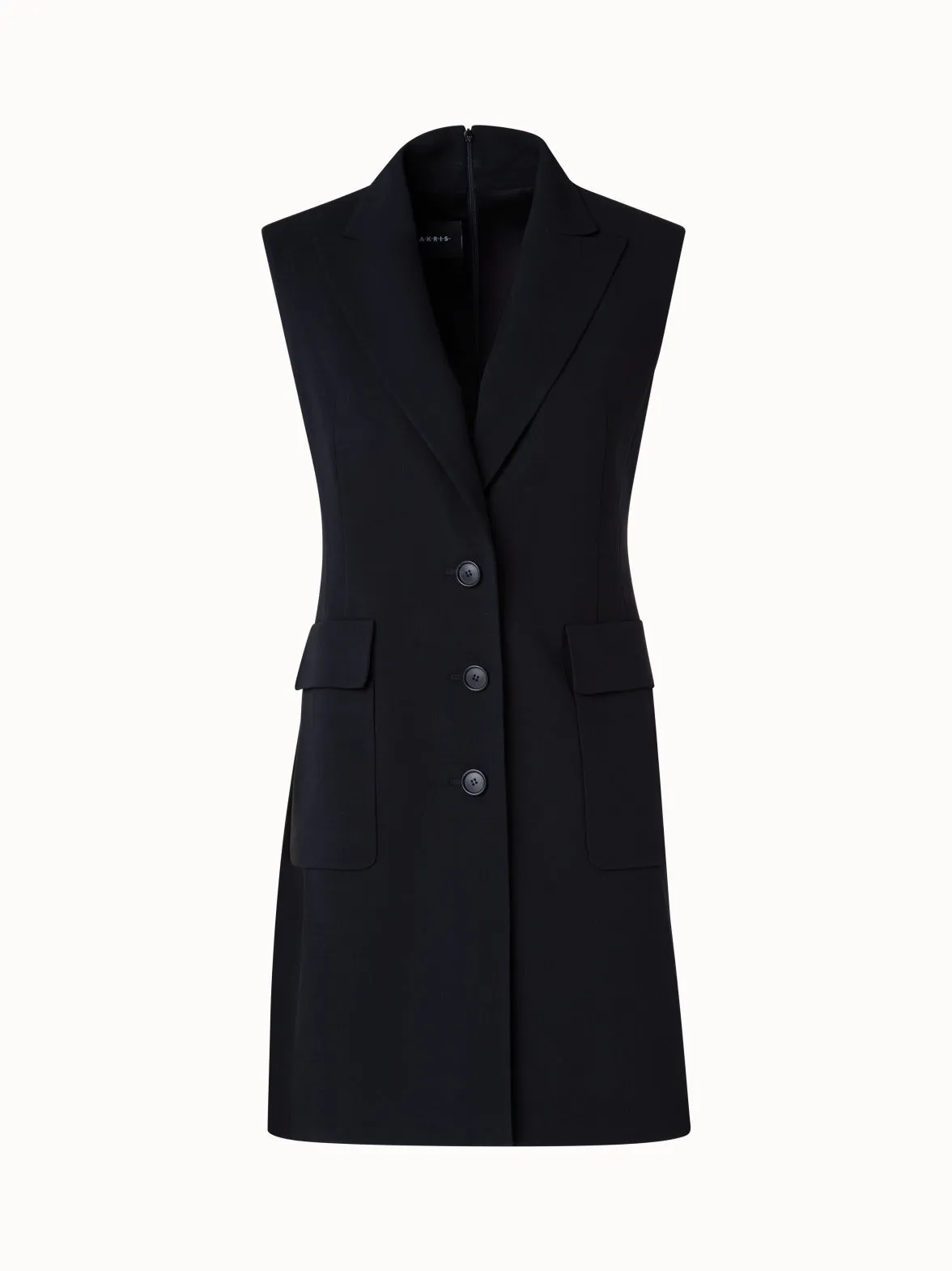 Short Tuxedo Dress in Wool Double-Face 