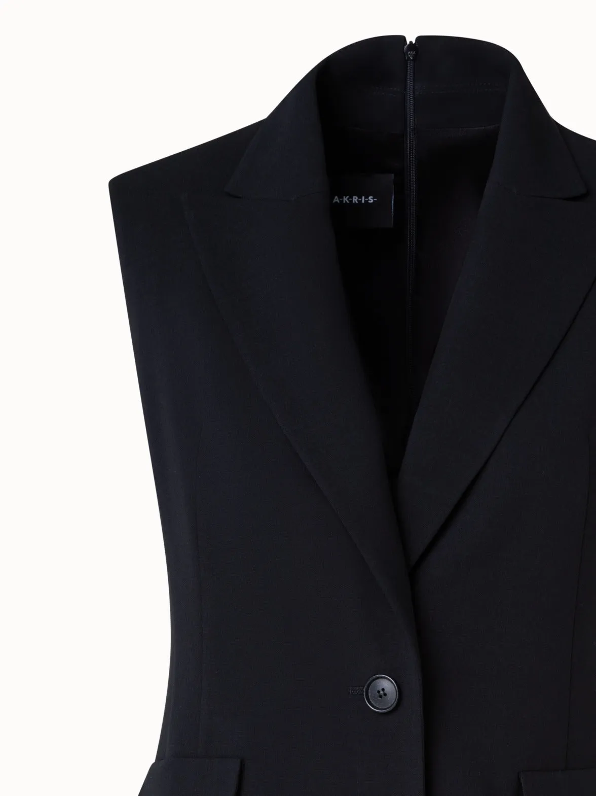 Short Tuxedo Dress in Wool Double-Face 