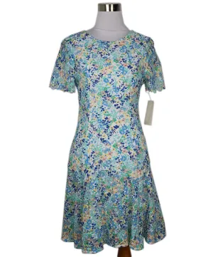 Shoshanna Green Peach & Yellow Lace Dress sz 2