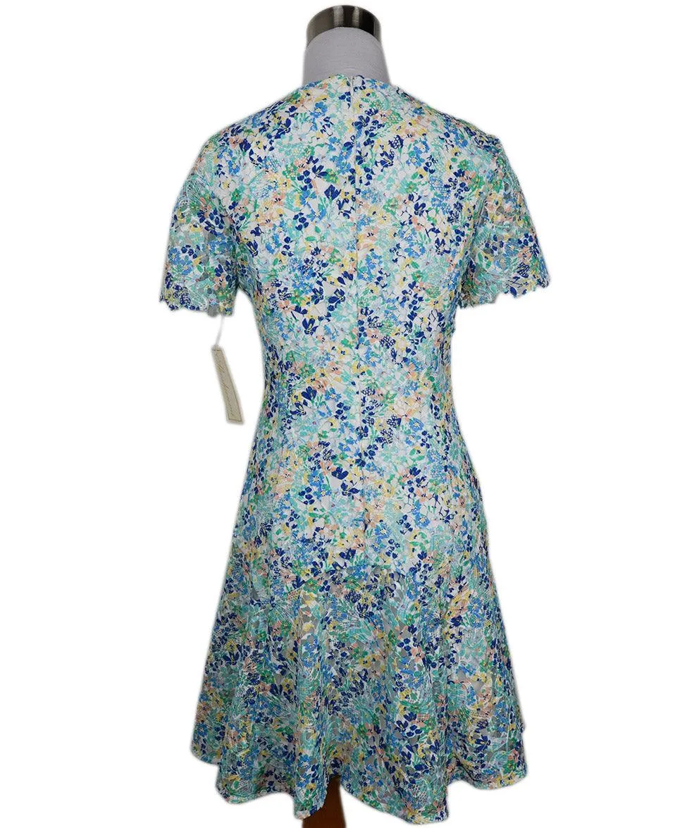 Shoshanna Green Peach & Yellow Lace Dress sz 2