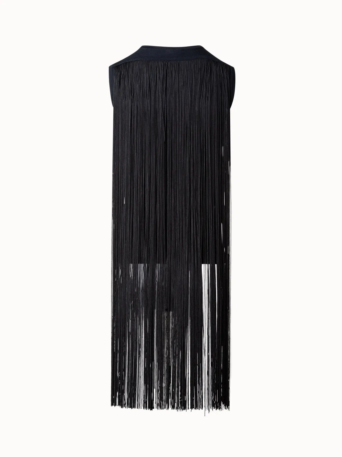 Silk Lurex Top with Long Fringes Akris