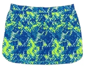 Slazenger Blue & Neon Yellow Print Golf Skort Size L