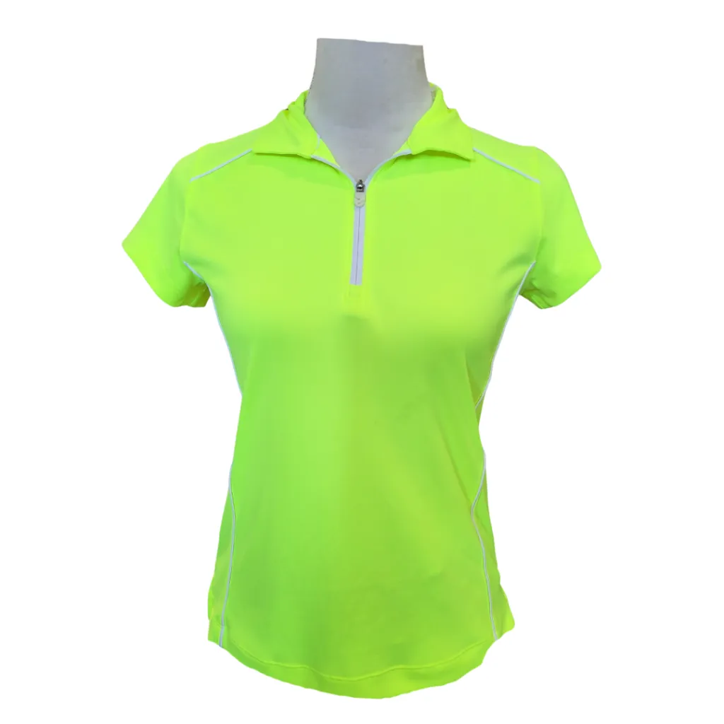 Slazenger Neon Yellow 1/4 Zip Polo Size XS