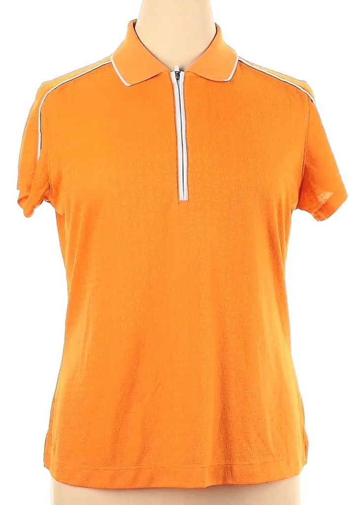 Slazenger Orange Textured Polo w/ White Trim Size XL