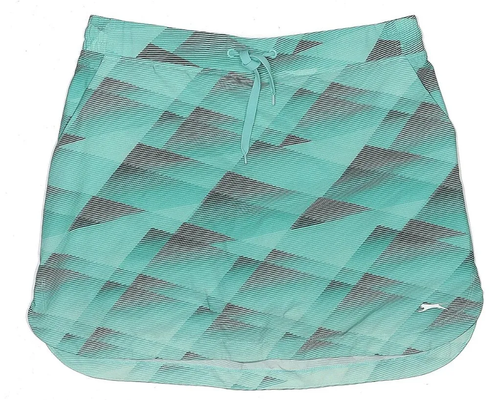 Slazenger Teal & Black Geometric Patterned Skort Size L  MSP$55