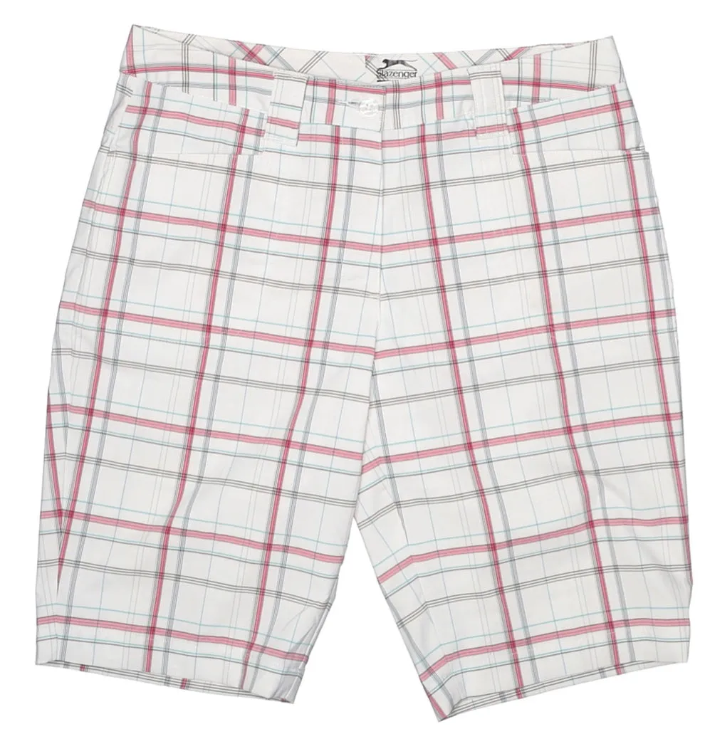 Slazenger White Red Plaid Short Size 6 MSP$55