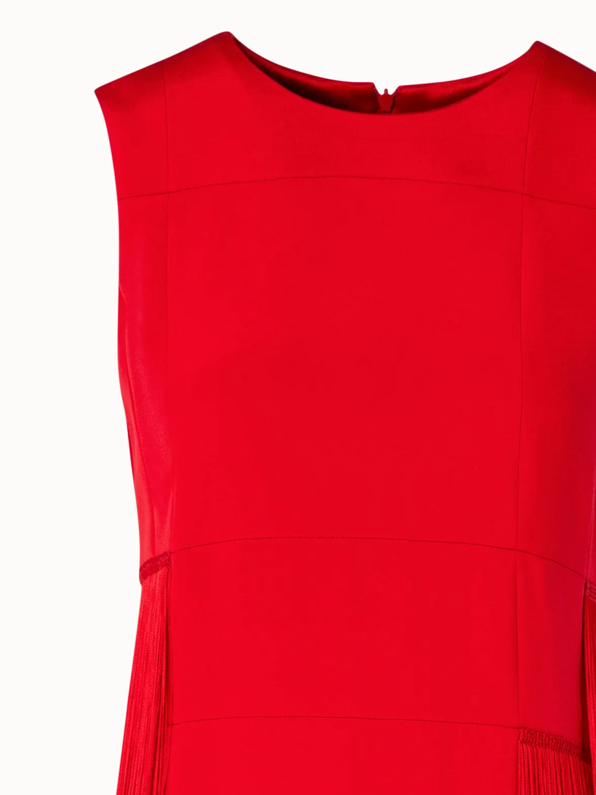 Sleeveless Silk Dress with Fringes 