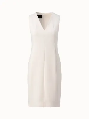 Sleeveless V-Neck Wool Double-Face Sheath Dress 