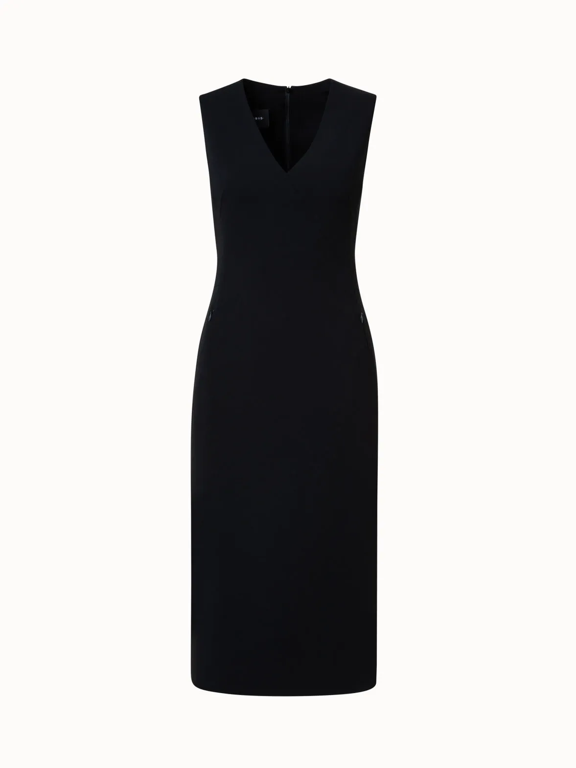 Sleeveless Wool Double-Face Sheath Dress 