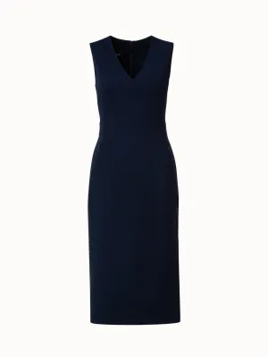 Sleeveless Wool Double-Face Sheath Dress 