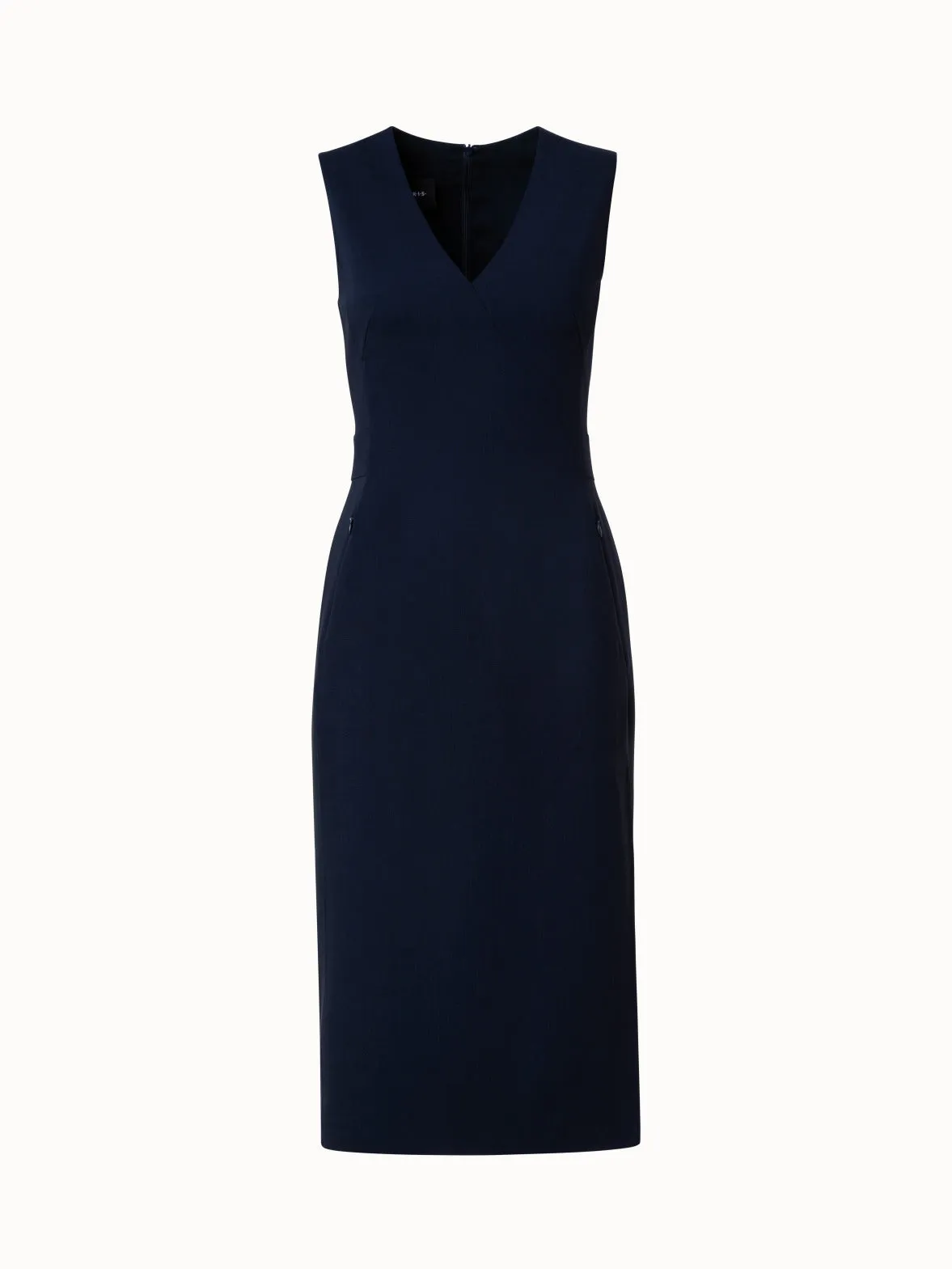 Sleeveless Wool Double-Face Sheath Dress 