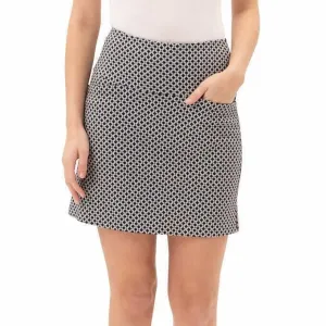 S.O. & CO Black And White Small Print Geometric Pattern Pull-On Skort Size M MSP $26