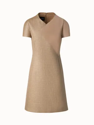 Soft Cotton Raffia and Suede Leather Dress 
