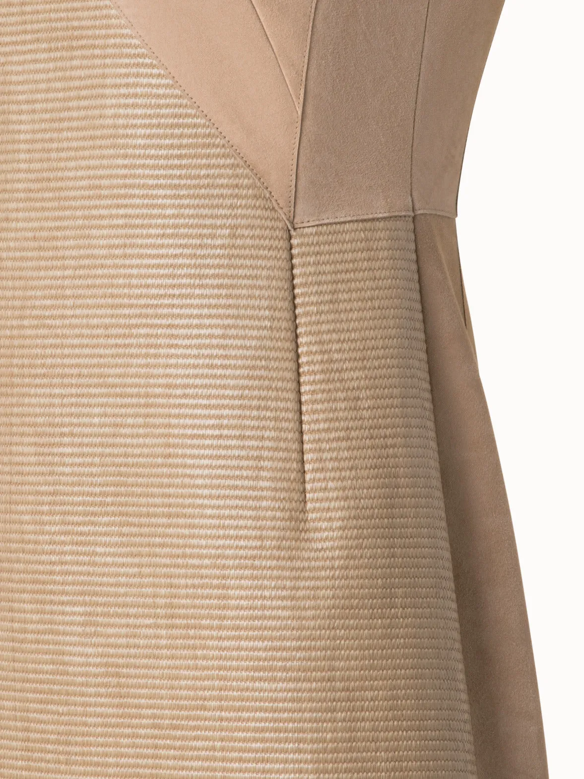 Soft Cotton Raffia and Suede Leather Dress 