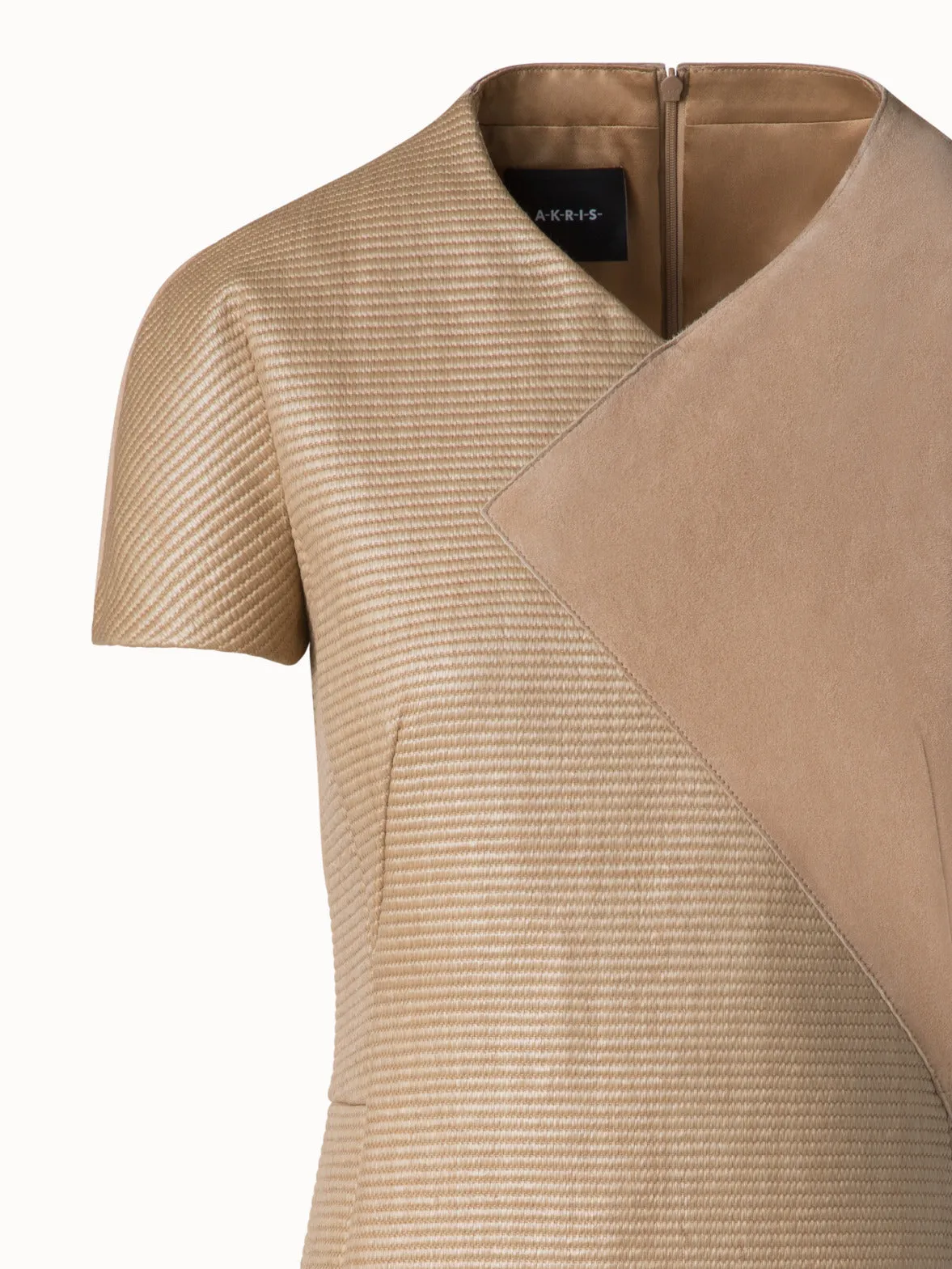 Soft Cotton Raffia and Suede Leather Dress 