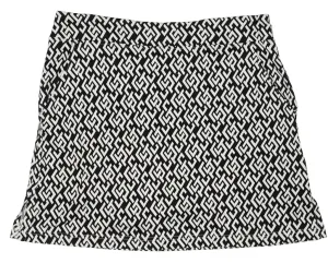 Sport Haley Black & White Patterned Pull-on Skort Size L