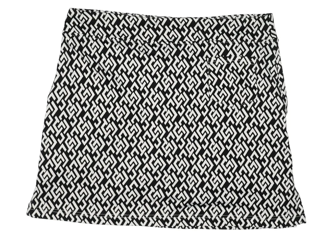 Sport Haley Black & White Patterned Pull-on Skort Size L