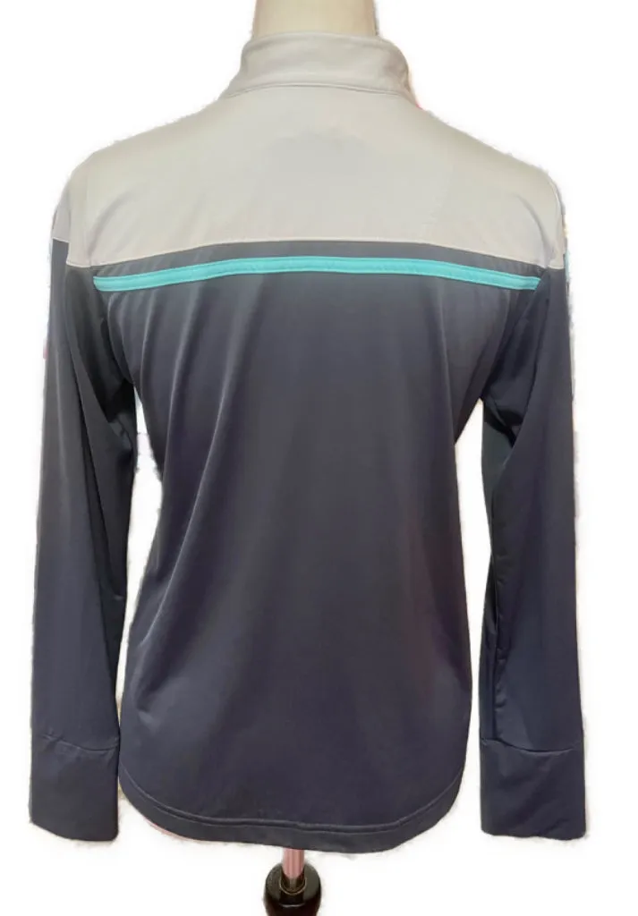 Sport Haley Gray, White & Blue Women's Golf Pullover Size M MSP$80