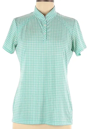Sport Haley Mint & White Gingham Lightweight Golf Top Size M MSP$79