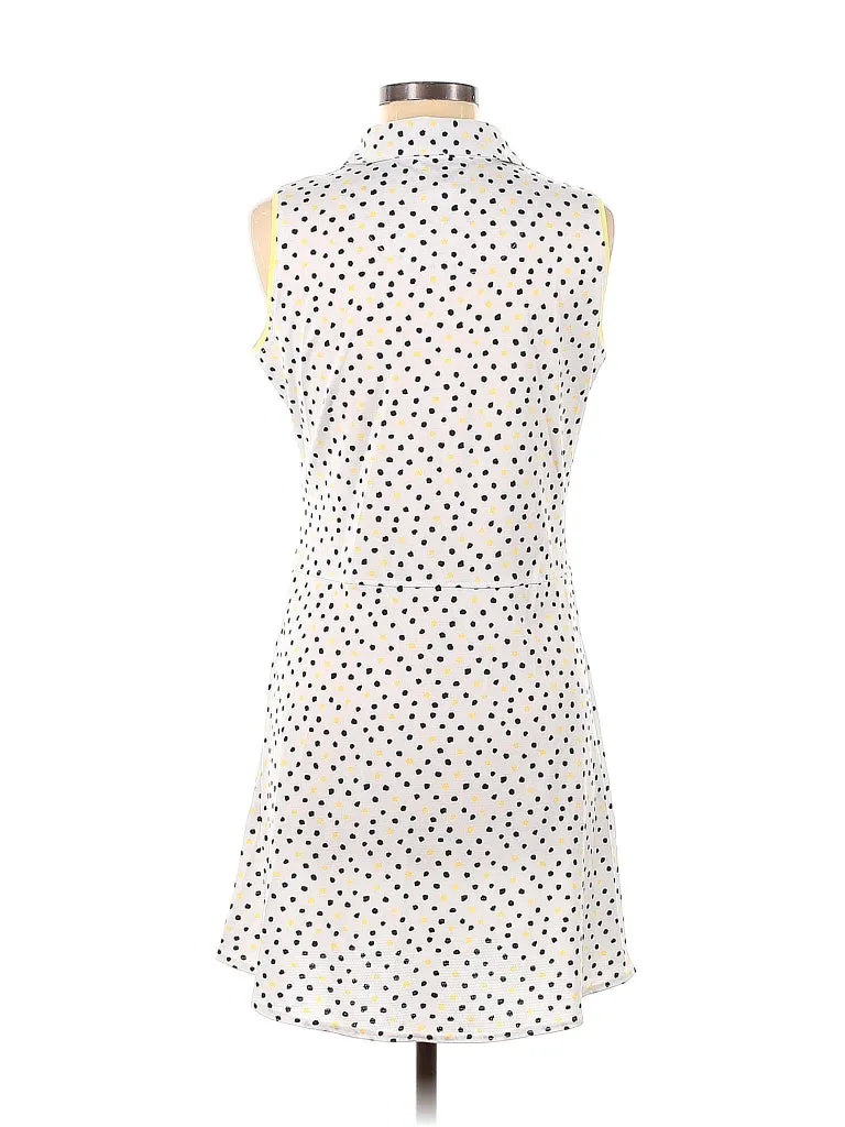 Sport Haley White w/Navy & Yellow Dots Sleeveless Golf Dress Size M