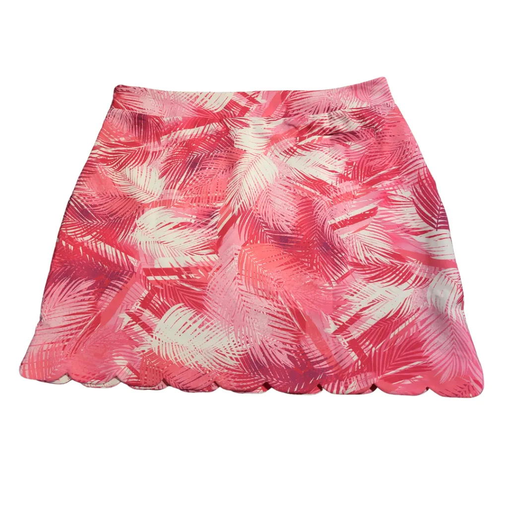 Stella Parker Pink Palm Scalloped Skort