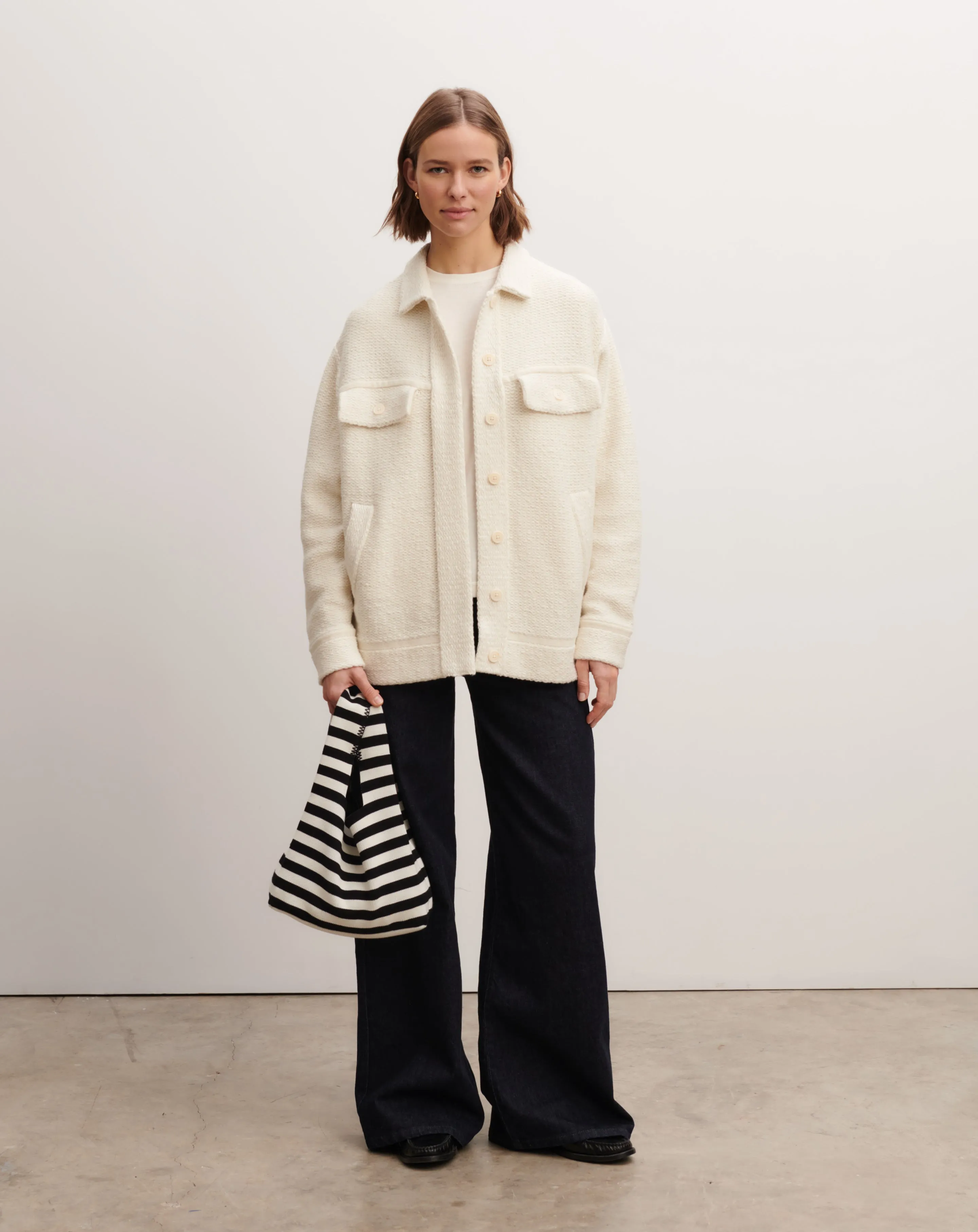 Striped mini tote bag Eric Bompard