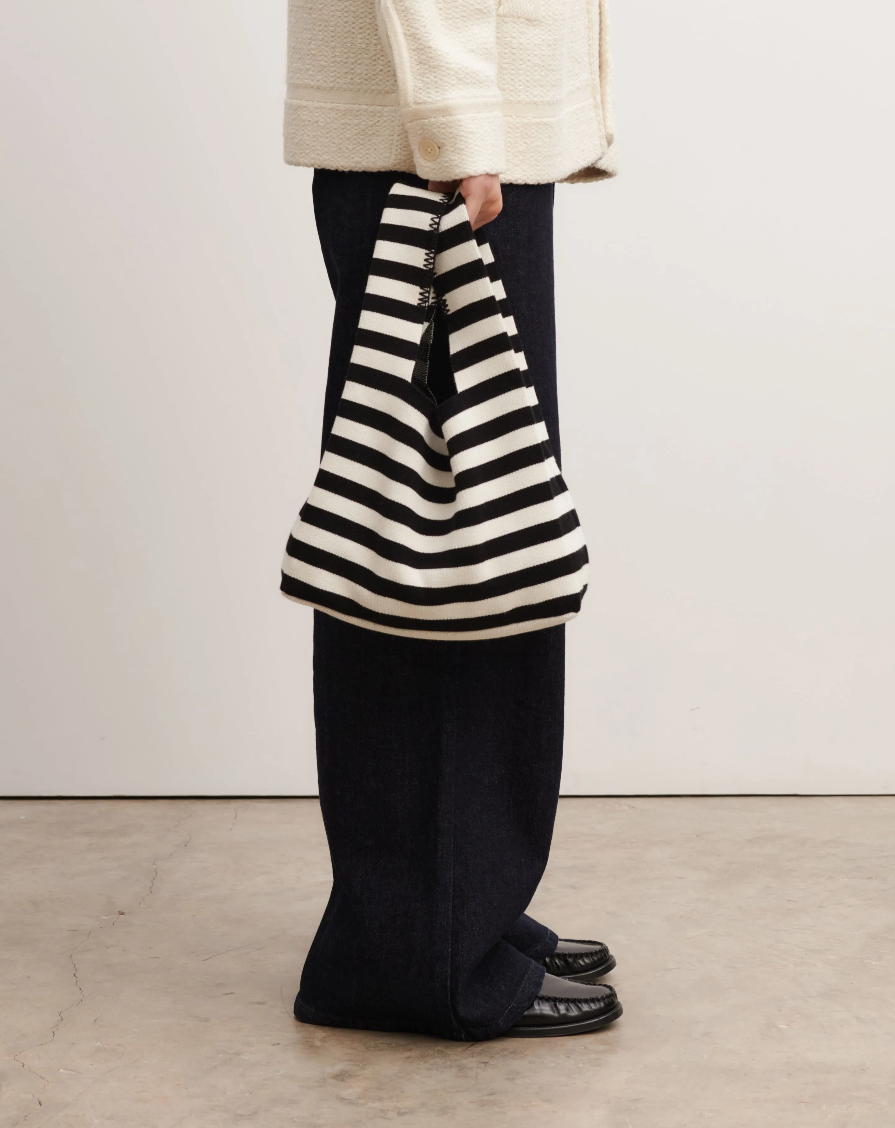Striped mini tote bag Eric Bompard