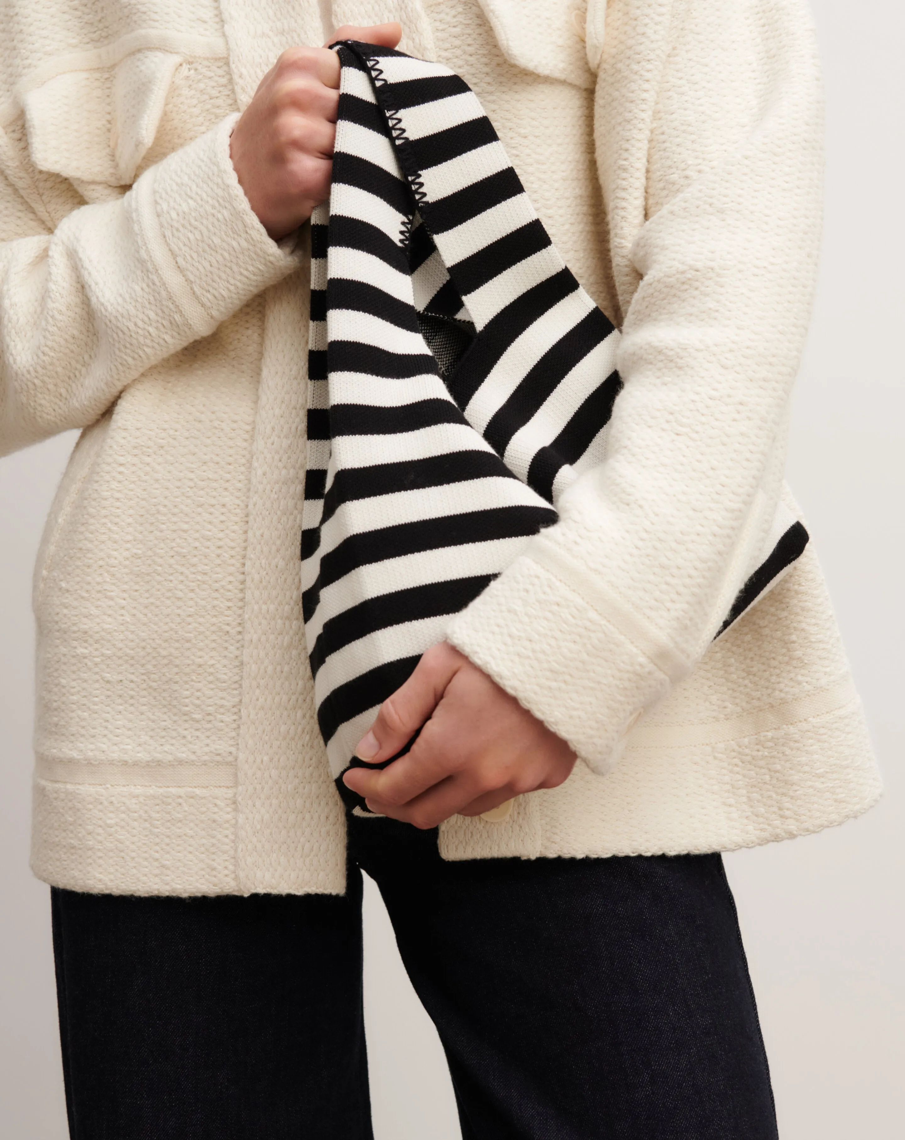 Striped mini tote bag Eric Bompard