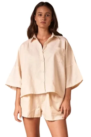 SUMMI SUMMI Womens Linen Top - Off White