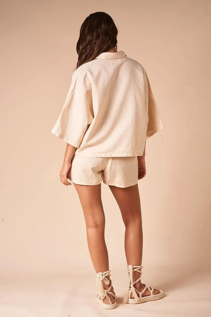 SUMMI SUMMI Womens Linen Top - Off White