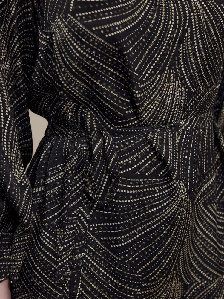 Summum Dress Sequin Print Black