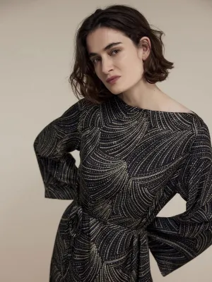 Summum Dress Sequin Print Black