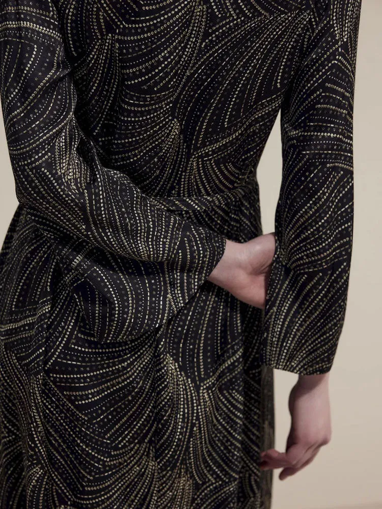 Summum Dress Sequin Print Black
