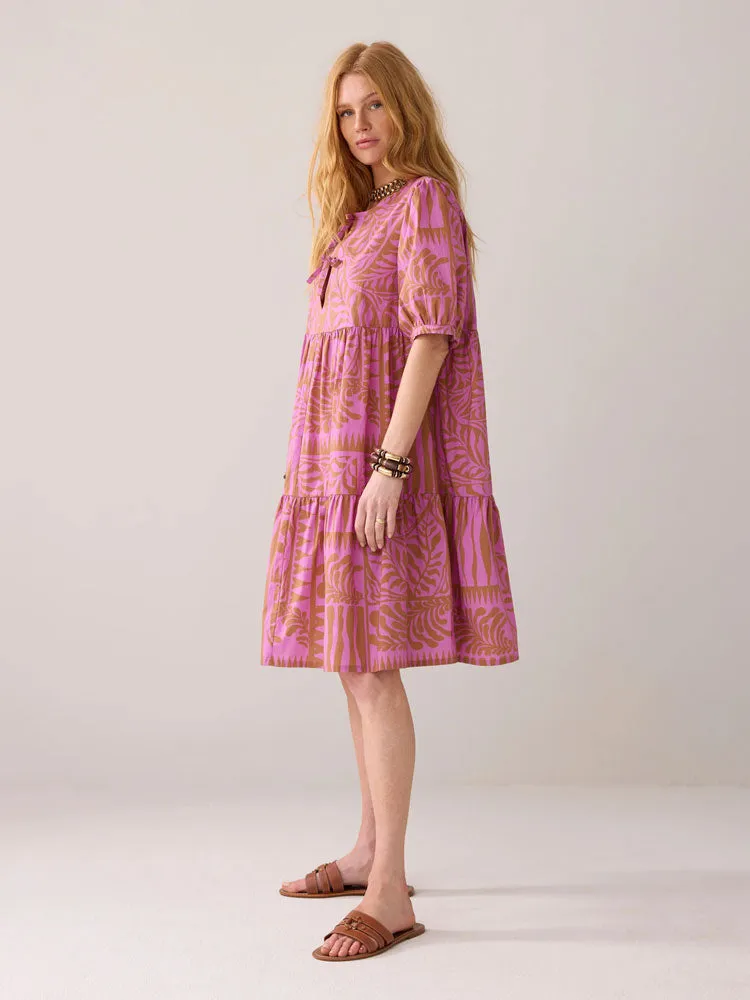 Summum Two Tone Print Dress Cyclaam