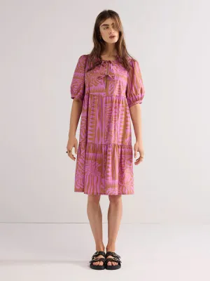 Summum Two Tone Print Dress Cyclaam