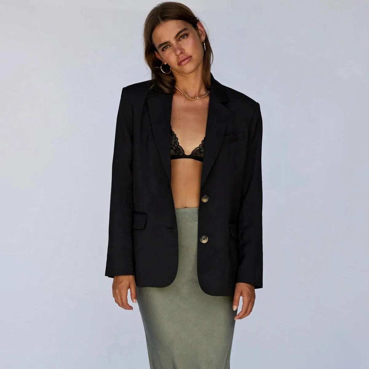SUNDAYS THE LABEL Womens Axel Blazer Black