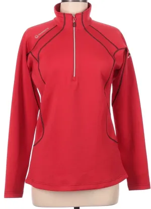 Sunice Women's Red Maddy Lightweight Stretch Thermal Pullover w/ Sleeve Logo Size M. MSP$100