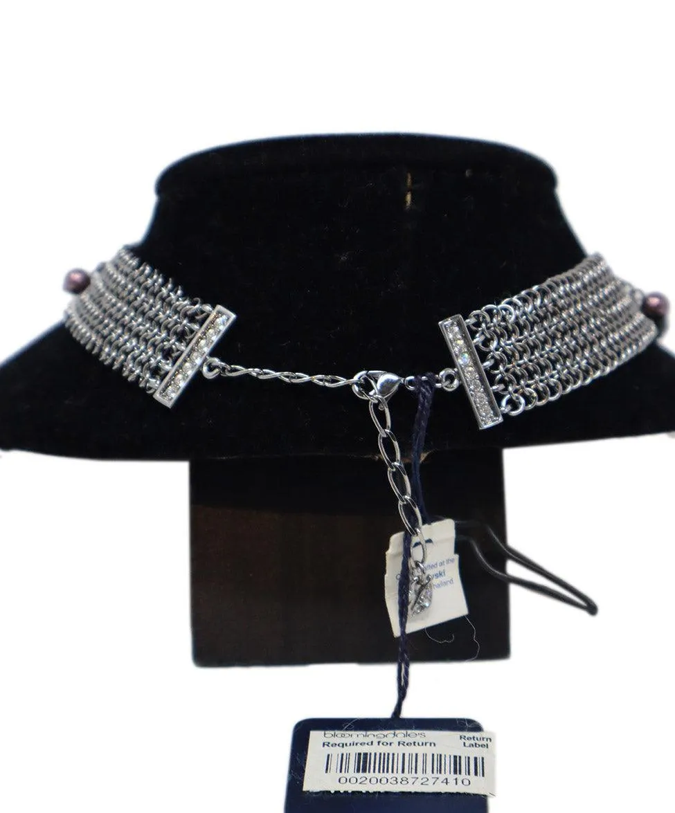 Swarovski Silver & Brown Collar Necklace