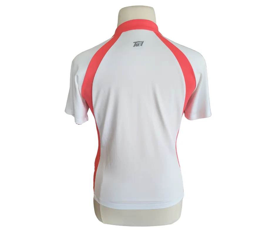 Tail 1/2 Zip White Short Sleeve w/Coral Accents Golf Top Size L MSP$70