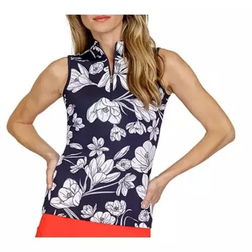 Tail Activewear Fannie Sleeveless Golf Top- Crocus Blooms Size M MSP$94
