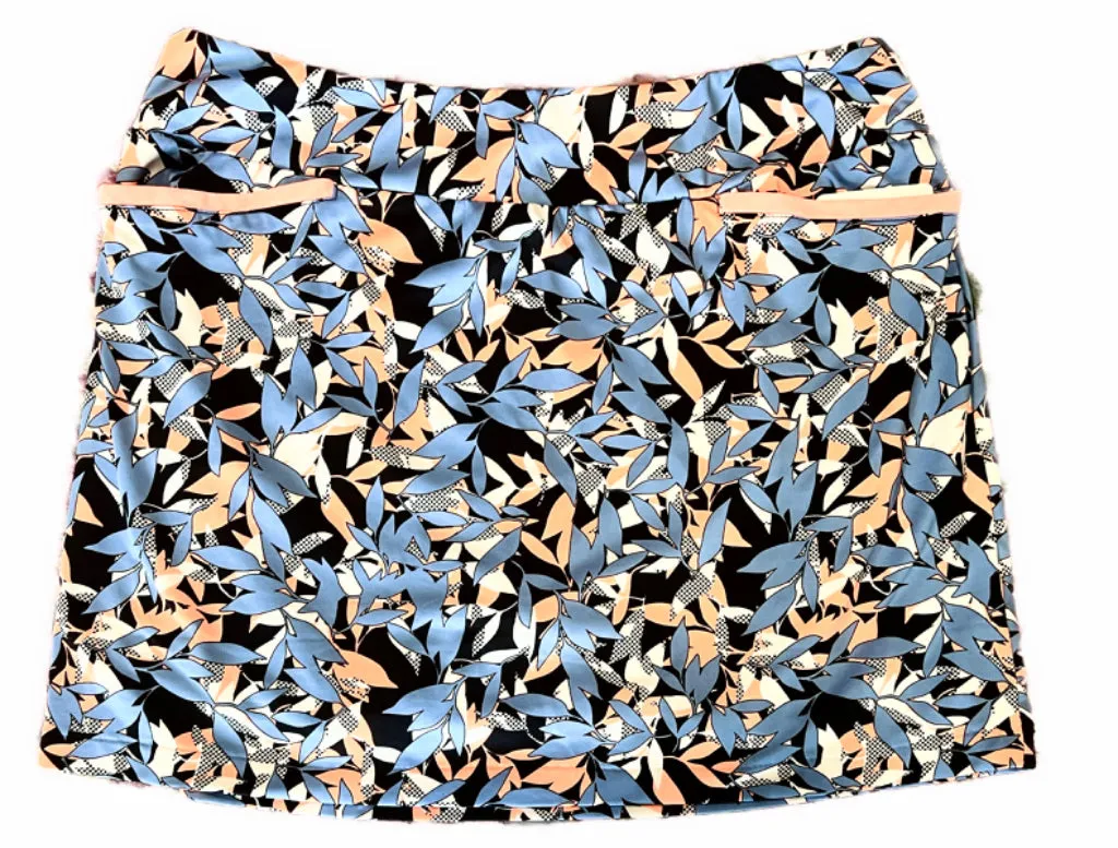 Tail Activewear Periwinkle, Black, White & Peach Print Golf Skort Size XL. MSP$96