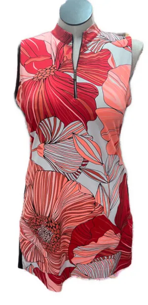 Tail Activewear Pink , Red & White Floral Print Golf Dress Size XL MSP$105