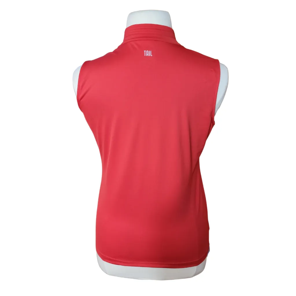 Tail Activewear Red Sleeveless Button Golf Top Size L MSP$90